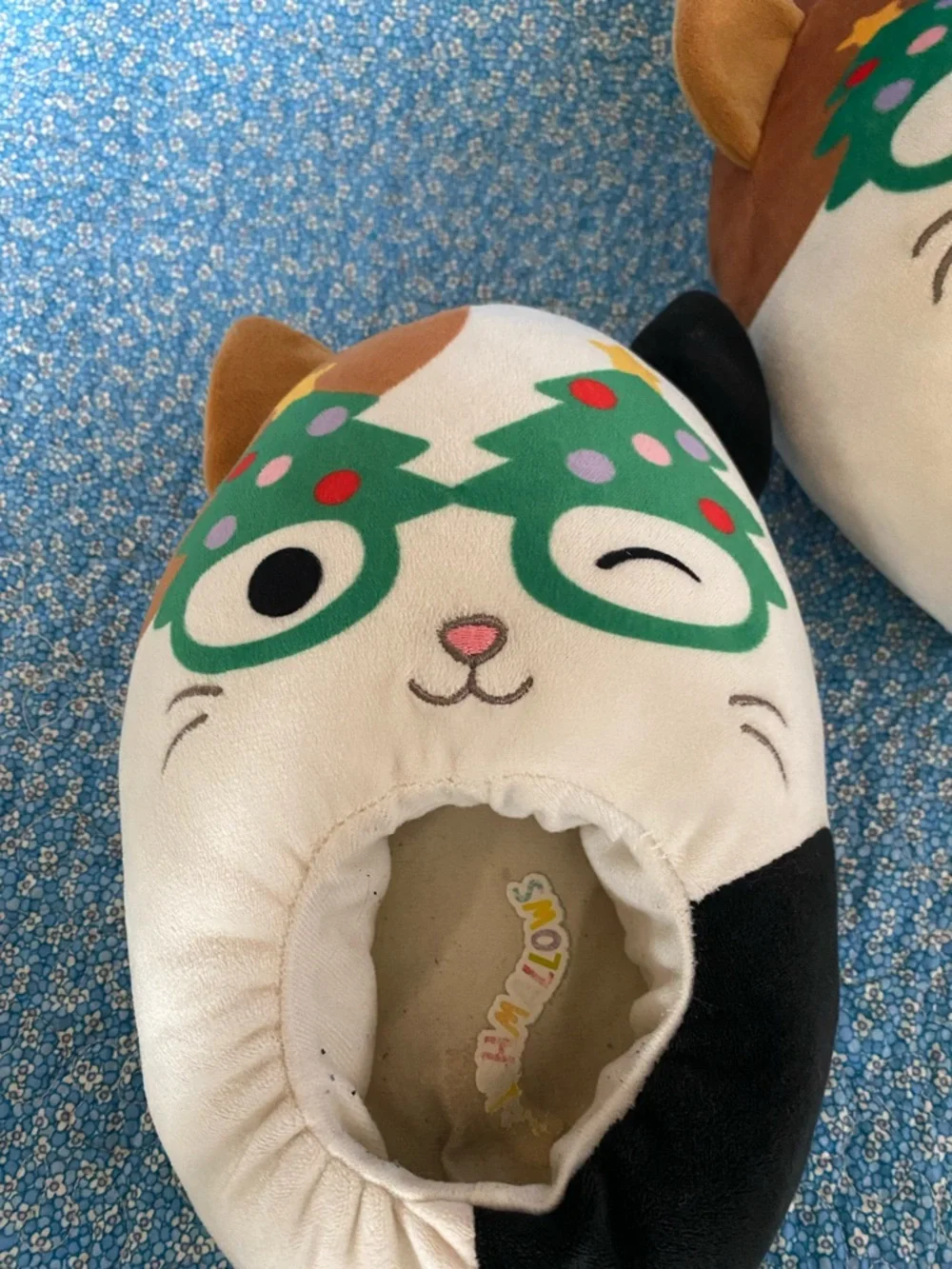 Squishmallow Cam Christmas tree slippers